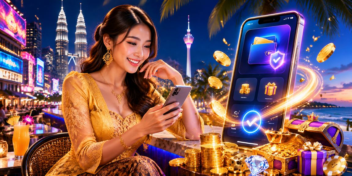 Pengguna wanita bermain kasino mudah alih di Kuala Lumpur dengan telefon pintar