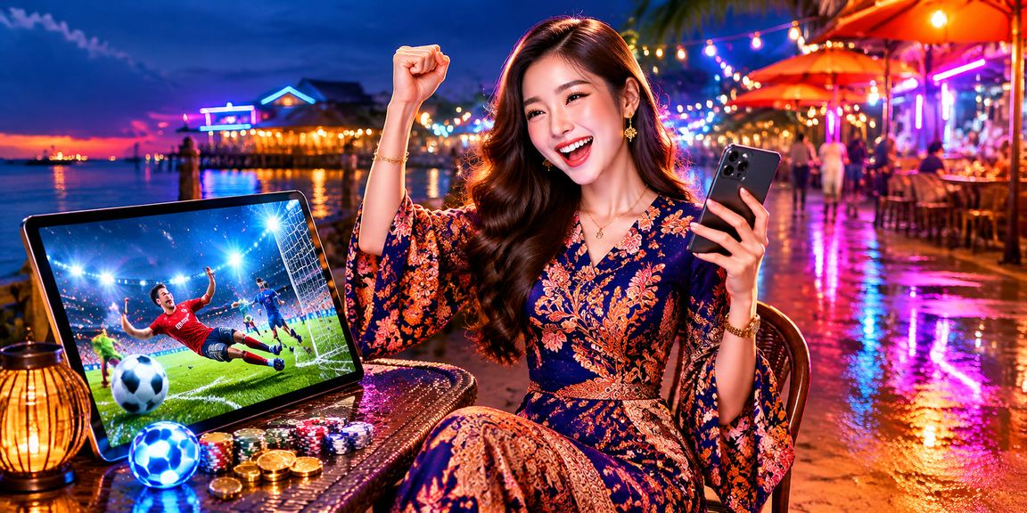 Pengguna Malaysia menyemak odds dan membuat deposit menggunakan telefon bimbit dengan pakaian batik